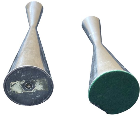 Vintage Mid-Century Modern Pewter Tapered Candle Holders Set Of 2 - Picture 4 of 5